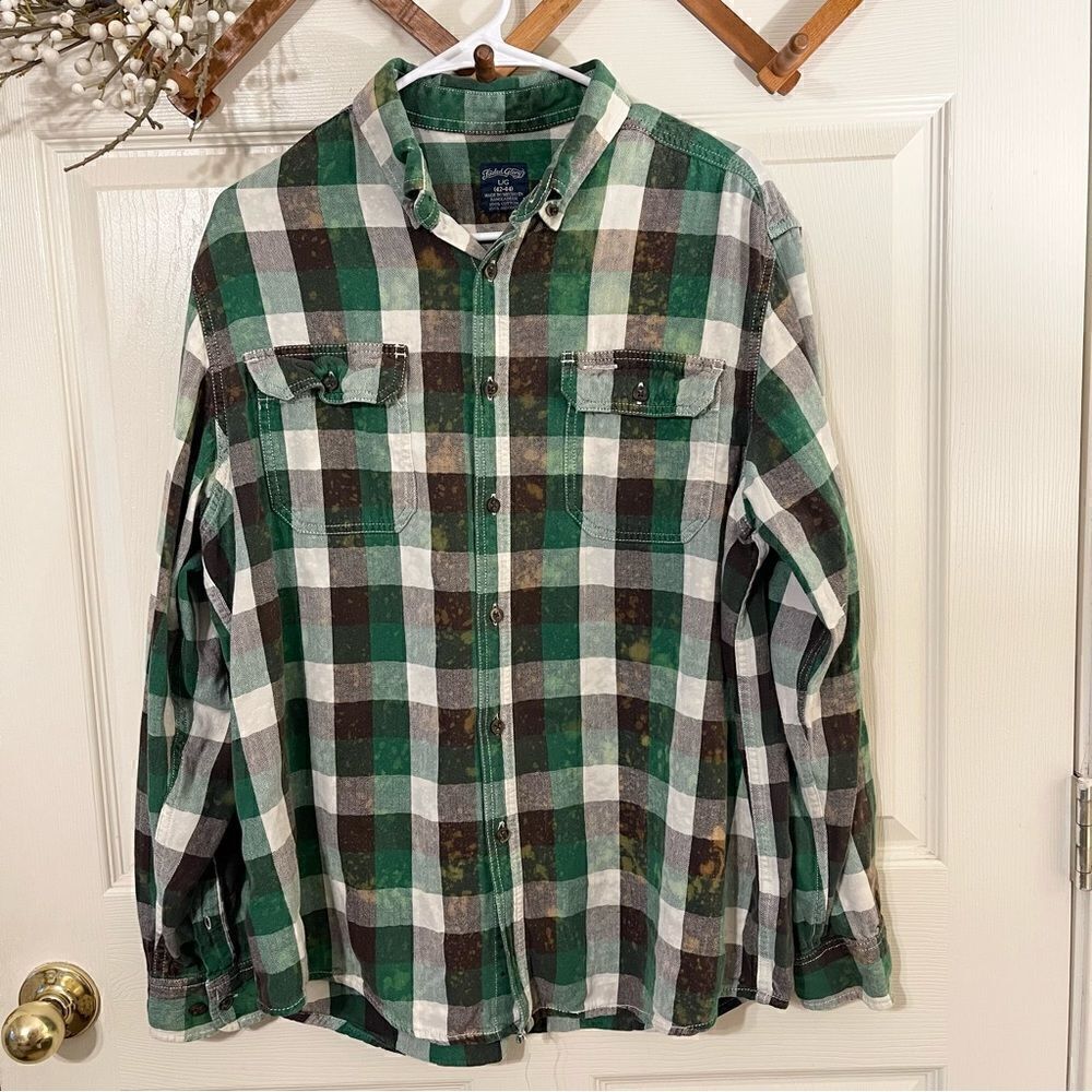 Mens Plaid Flannel Shirt Long Sleeve Multicolor